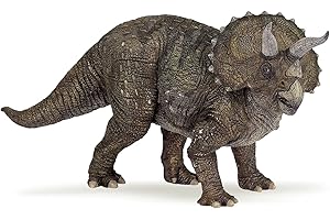 Papo - Grande figurine dinosaure - 22 cm - Tricératops, Rencontre avec le Géant, Jouet enfant dès 3 Ans - Découverte de la Vie Préhistorique et des Dinosaures Herbivores, Vert