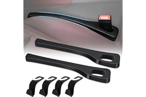 CESHMD 2 piezas de relleno para asiento de coche, llena el espacio entre el asiento y la consola, evita que se caigan objetos, con 4 ganchos universales para reposacabezas de asiento de coche, para coche,