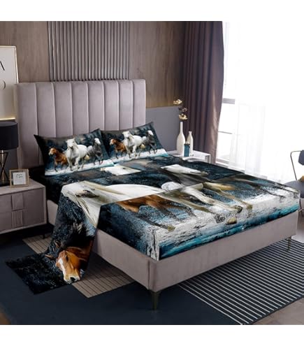 Motocross Rider Fitted Sheet Extreme Sports Design Bedding Set