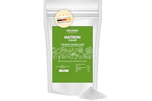 ‎SALIAMO Saliamo | 900g Natron Pulver - E500ii NaHCO3 - Lebensmittelqualität - abgefüllt & kontrolliert in Deutschland - Natriumhydrogencarbonat - Backpulver - Natronpulver, backen, reinigen, Küche & Bad