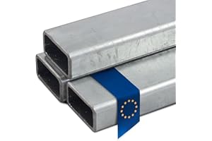 Stahl-Shop24 - Stahl Rechteckrohr Verzinkt Hohlprofil geschweißt Feuerverzinkt Konstruktionsrohr Quadratrohr für Konstruktionen Werkstoff S235JRH, Länge:1000 mm, Abmessung:60 x 40 x 2 mm