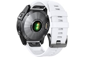 ANBEST Pasek do zegarka Garmin Fenix 7 Pro / 6 Pro / EPIX 2, 22 mm Quick Fit do bransoletek Fenix 6/5/EPIX Pro 47 mm/Forerunner 955/965/945/935/Approach S62/Descent G1, biały