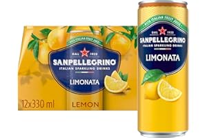 San Pellegrino Boissons pétillantes italiennes en conserve au citron pétillant et savoureusement légères, 12 x 330 ml | 73 K Cals par boîte