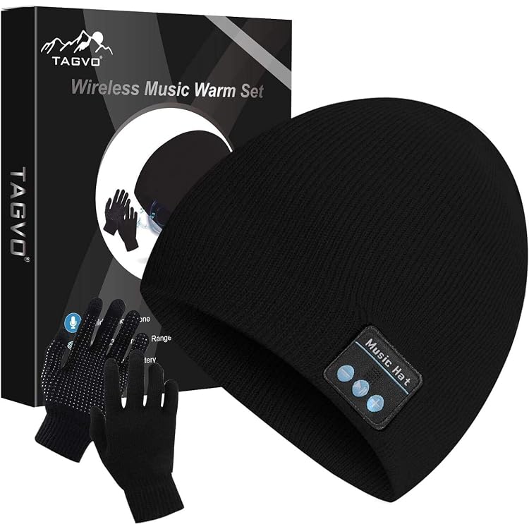 CestMall Bonnet Bluetooth 3 En 1 Avec Gants Et Écharpe - Ensemble Hiver Lavable, Rechargeable USB - Unisexe