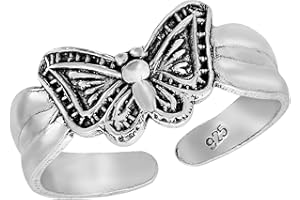 AeraVida Lively Wonder Butterfly Detailed Sterling Silver Pinky or Toe Ring