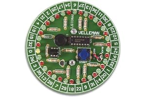 Velleman MK119-VP Roulette Kit, 37 LEDs, Requires 3 AA Batteries, 3.6" x 1.3" Size