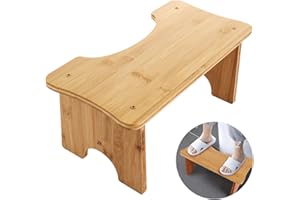 LOPYXBR Bamboo Toilet Stool, 15.3 x 7.8 x 6.7inch Folding Toilet Stool Squat Adult, Foldable Bamboo Poo Stools Adults, Durable and Non-Slip Toilets Stools Squat Adult for Bathroom