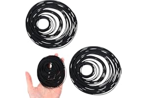 Classicseali 150pcs VCR Belt,Black Rubber Cassette Drive Belts, Record Player Belt Replacement 20-120mm, Repair Hybrid Flat Replacement CD Drives Belts, for DVD CD LD VCR Repeater Drive 1mm Width