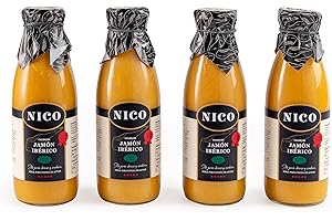 NICO JAMONES Nico - PACK 4 unidades de CALDO JAMÓN IBÉRICO 100% NATURAL - botella de 750ml