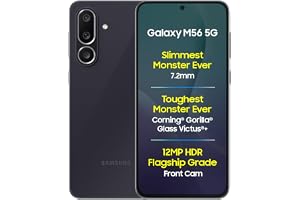 Samsung Galaxy M56 5G Mobile (Black, 8GB RAM, 128GB Storage)| Segment Slimmest | Gorilla Glass Victus+ | 10 Bit HDR Video | 5