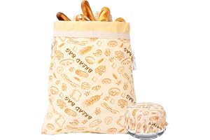 Bivax brödpåse 43 × 33 cm och skydd för skålar bomull 22 cm återanvändbar brödpåse karbinhake gummiband skålskydd naturligt b