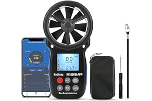 Digitales Anemometer - Bluetooth Windmesser, Kethvoz Handheld Windmesser Thermometer für MaxG/MittG/AktG für Drohnen Drachenfliegen, Home HVAC Systems, Camping 886B-APP
