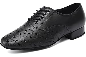 ZYXWVU Zapatos de Baile Latino para Hombres Tacón Bajo Cordones Moderno Zapatos de Baile Práctic Tango Salsa Jazz