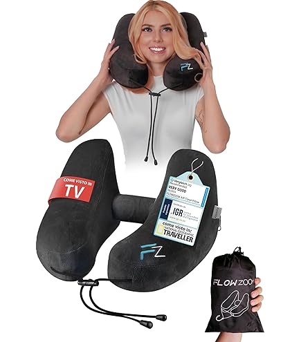 Cuscino Collo Memory Foam Eono - Cervicale, Con Cappuccio, Per Viaggi - Foto 3