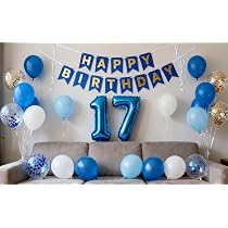 Verjaardagsdecoratie Blauw – 1x Banner, 1x Slinger, 8x Spiraalslingers, 6x Honingraatbollen, 1 Set, Voor Jongens En Mannen