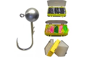 ‎DAYUYUE DAYUYUE Jigköpfe und Softbait-Kit Softbait-Haken 3,5 g 5 g 7 g 10 g 14 g Inklusive doppelwandige Angelgerätebox Angeln auf Süßwasser Salzwasser