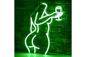 SIGNSHIP La parte posterior de la sensual mujer está equipada con una luz de neón de Copa de vino, neón del cuerpo femenino, se utiliza para regalos de fiesta en del Club de bares del dormitorio