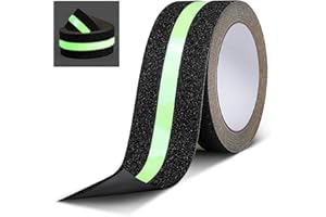 AiQInu Fluoreszierendes Klebeband, 5m x 5cm Anti-Rutsch-Leuchtband, Markierungsband, Leuchtendes Leuchtband, Glow in the Dark, für Treppen, Leitern und Rutschige Böden Innen und Außen