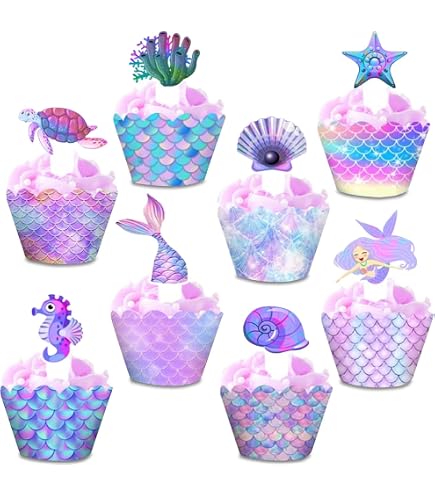 Tovaglioli Di Carta Per Compleanno A Tema Sirena – 33x33 Cm – Decorazioni Feste Per Ragazze, Fazzoletti Usa E Getta Ecologici, Confezione Per Festa Marina - 3