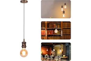 TWSXTE Applique da sospensione vintage, portalampada E27, faretti interno industriali, illuminazione a soffitto retrò antica (senza lampadina)