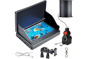 VEXNOOK Fischfinder, Unterwasserkamera Angeln, Fish Finder Kamera IP68 Wasserdicht Unterwasser Kamera, 5000mAh Akku, 30m Kabel, 220° Weitwinkel Nachtsicht für Meeresangeln Fluss Angeln Eisfischen