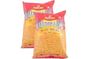 ONE STOP DEALERS Haldiram’s Savory Snacks – Easy to Carry Anywhere – Crispy, Crunchy & Spicy – Delicious Indian Namkeen Snacks – Made With Authentic Taste – Enjoy At Tea Time (Plain Bhujia, Pack of 2)