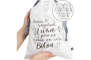 Sacchetti regalo in tessuto, piccoli sacchetti di cotone con frase, set di 3 sacchetti di stoffa per regali originali e speciali, sacchetti di tessuto Thermikoa (24 x 32 cm)
