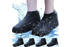 Ahigh Schuhüberzieher wasserdicht,[3 Paare]Zügeregenschutz schuhe für Männer und Frauen,Einweg/Mehrweg Latex-überschuhe mit rutschfesten wasserdicht für Regen,Schneetag,Wüstenstrand,Schlammige Straßen