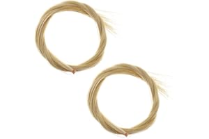 YINETTECH Lot de 2 archets de violon en crin de cheval Couleur naturelle non blanchies Longueur 73 cm Pour violon 4/4