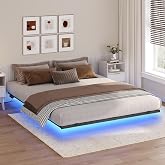 MAHANCRIS 666ABFHN638UE01 Bed Base 160 x 200 cm with Storage Compartment, Metal Frame, Charging Base and LED Light, Silent, N