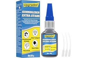 WONSHINE Gummikleber Extra Stark Wasserfest 30 g, Wasserfester Kleber für Gummi, Reifen, Schuhe, Gürtel, Schläuche, Matten und Weitere Gummiprodukte, mit Anti-Trocknungsspitze Rubber Glue