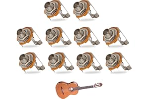 PAWPOEM 10 Pcs 1/4 Inch Female Guitar Input Jack-6.35mm TS Mono Panel Mount Socket,Guitar and Bass Replacement Input Jacks for Electric Instruments, Amplifiers, Pedals, Audio Projects, DIY Repair