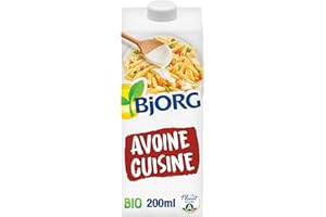 BJORG - Avoine Cuisine Bio - 100% Végétal, Pauvre en Acides Gras Saturés - 200 ml