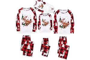 GENERISCH Family Pyjama Set Weihnachten Baumwolle Partnerlook Damen Herren Kinder Weihnachts Pyjama Set Winter Nachtwäsche Schlafanzug
