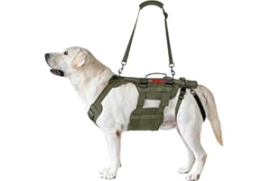 OneTigris INVICTUS Uprząż do podnoszenia dla średnich i dużych psów, uprząż bezpieczeństwa z 3 uchwytami, odpinane, regulowane paski na ramiona i tylne pasy na nogi