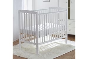 Kinder Valley Sydney Baby Compact Cot White with Mattress Included, 3 Adjustable Height Positions & Water Resistant Cover | Space Saver Cot