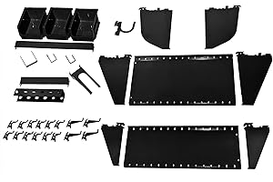 Wall Control KT-400-WRK B Slotted Tool Board Workstation Accessory Kit Pegboard Only, Black