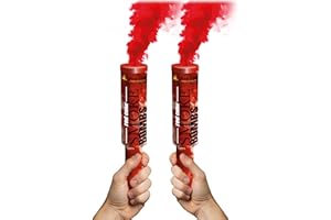 Lot de 2 Fumigènes à Main Rouges – Déclenchement à Goupille, Durée 60 Secondes, Couleurs Vibrantes - Fumigène Couleur - à Tenir en Main – Catégorie F1 - Zenda Club® – Livraison Gratuite 48H