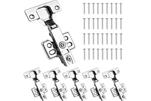 Philtool 6 Stück Scharniere für Schranktüren 110 Grad Schrankscharnier Mit Dämpfungsfunktion Softclose Scharnier Topfscharnier 35mm für Küchenschrank Schranktür
