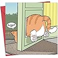 Twizler Funny Card with Fat Cat stuck in Cat Flap - Blank Card - Happy Birthday Card - Humour Card - Fathers Day - Mothers Day - New Home Card - Get Well Soon Card - Anniversary Card