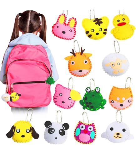 KRAFUN Kids Sewing Kit - 6 DIY Handbag Projects Learn To Sew Craft Set For Beginners