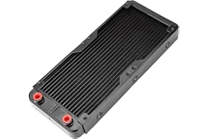 YUNIR Water Cooling Radiator, 240mm G4/1 18 Tubes Thread Aluminum Water Cooler Heatsink Kit, for PC Computer CPU Cooling System