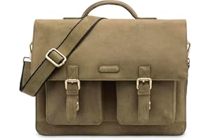 LEABAGS Leder Aktentasche Herren & Damen I Echtleder Laptoptasche bis 15 Zoll I Umhängetasche mit Schultergurt I Schultertasche I Messenger Bag I Arbeitstasche I Lehrertasche
