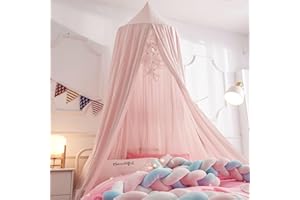 Ginkago Ciels de Lit Baldaquin pour Chambre Enfant Moustiquaire Lit Bebe - Ciel de Lit Géant - Rideaux de Princesse pour Jeux - Lire - Chambre à Coucher - Dressing