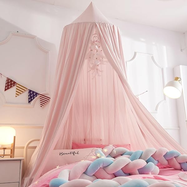 Moustiquaire De Lit Baldaquin Avec Guirlande LED - Décor Princesse