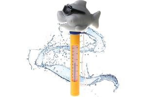 Thermometre Piscine, Thermomètre Flottant, Thermomètre de Piscine Flottant, Pool Thermometre avec Ficelle, Lectures Précises et Faciles pour la Température de L'eau pour Spas, Aquariums (Requin)
