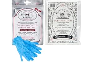 Jewellery Polishing Cloth and Buffing Cloth Set With - Cape Cod Metal Polishing Cloths and Cape Cod Buffing Cloth For Jewellery Polishing and Silver Polishing Including Mint Retail Nitrile Gloves
