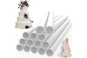 Olicky 14 Pcs Plastic Cake Dowels, 9.5 Inch White Plastic Cake Supports Rods
