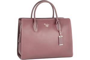 David Jones - Damen Große Handtasche Henkeltasche - Tote Shopper PU Leder - Schultertasche Viele Fächer Multi Pocket - Zip Umhängetasche - Frau Elegante City Tasche - Mode Arbeit Büro - Rosa