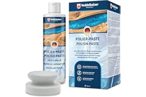 Veddelholzer Pasta lucidante 200 ml + spugna per lucidatura, resina epossidica mobili tavolo, vetro acrilico, poliestere, gelocat e fibra di vetro e plastica rinforzata con fibra di carbonio